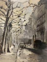 Bernard PRATX (1897-1980)
« Saint-Jean, l'hiver, Lyon ». 
Aquarelle signée et située en...