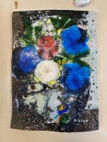 Josette RABILLOUD (1949), bouquet de fleurs, HST, Signée en bas...