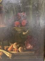 École du XIXe siècle, 
Nature morte aux choux rouges et...