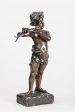 Marcel Debut (1865-1933), « Sous-bois ».Sujet en bronze à patine médaille. Signé....