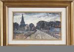 André RUFFIN(1898-1981). Village normand, 1972. Huile sur carton. Signée en...