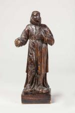 ECOLE FRANCAISE fin XVIIème-début XVIIIème siècle. Saint François. Sculpture en...