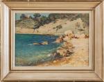 Emile BEAUSSIER (1874-1944). Côte méditerranéenne. Huile sur carton. Signée en...