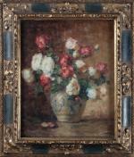 Henri FONTAINE (1887-1948), Bouquet de fleurs dans un pot. Huile sur...