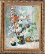 Jacques MARTIN (1844-1919), Composition au bouquet de printemps. Huile sur...