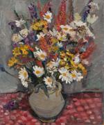 Antoine CHARTRES (1903-1968). Fleurs des champs. Huile sur isorel, signée...