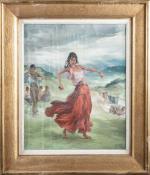 Louise COTTIN (1907-1974), Danseuse de Flamenco. Huile sur toile, signée...