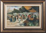 Henri CHARMORAL (XXème). Le marché. Huile sur toile. Signée en...