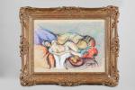 Pierre CORNU (1895-1996). Nu allongé. Pastel sur papier. Signé en...