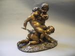 Jean-Baptiste REVILLON (1819-1869) " Bacchus enfant jouant avec deux putti...